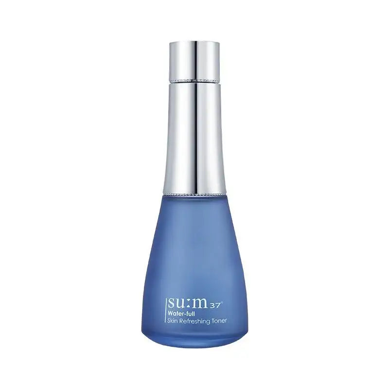 su:m37 Water-full Skin Refreshing Toner in blue bottle with silver cap, hydrating skincare product