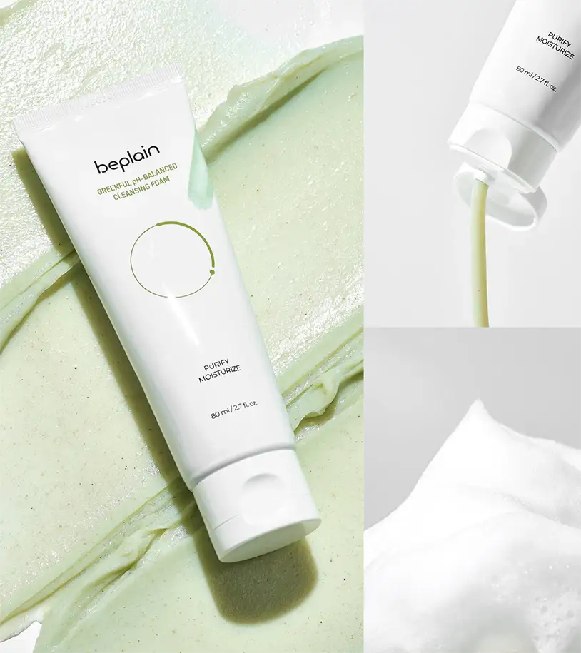 Beplain Mung Bean pH-Balanced Cleansing Foam 80ml — Facial Cleanser — product detail 2