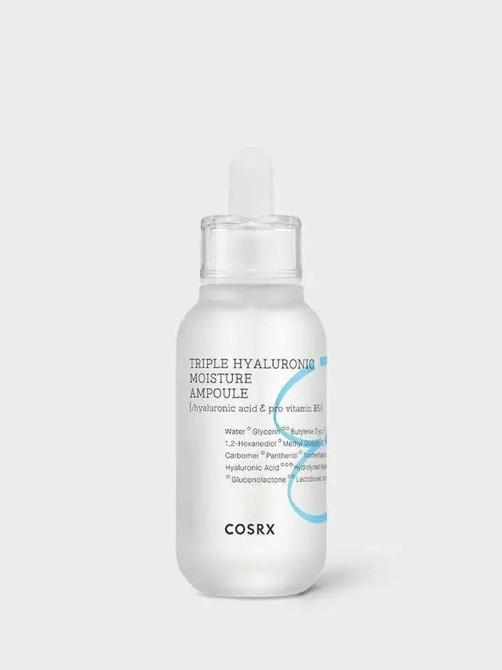 COSRX Triple Hyaluronic Moisture Ampoule with hyaluronic acid & pro vitamin B5 for radiant skin hydration