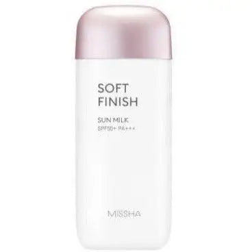 Missha Soft Finish Sun Milk SPF50+ PA+++ for radiant skin protection