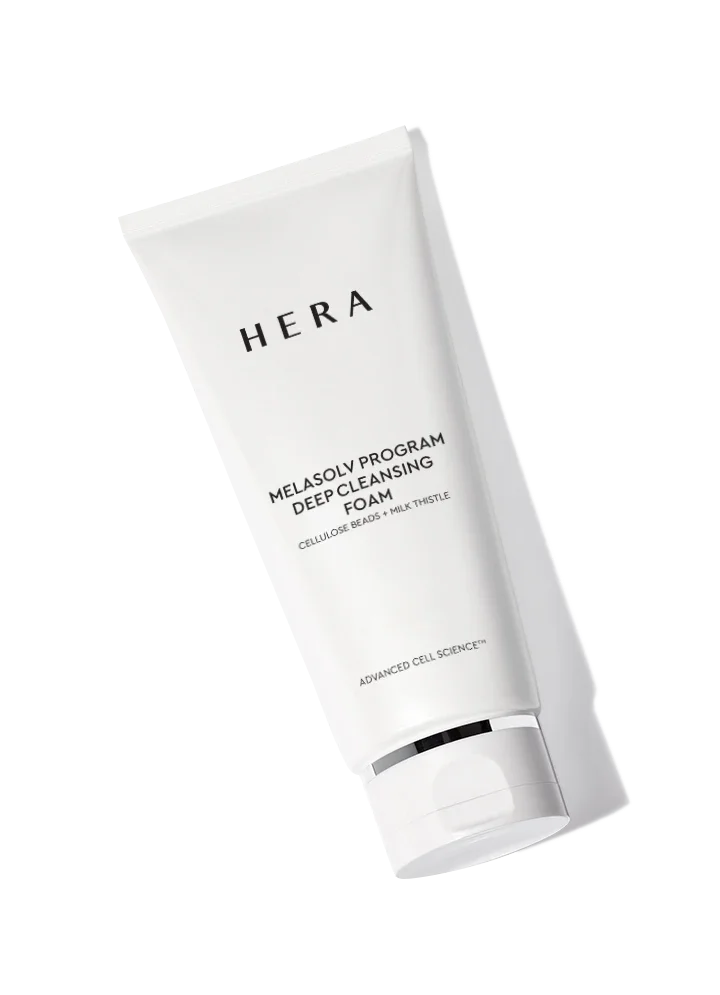 Hera Melasolv Program Deep Cleansing Foam with cellulose beads and milk thistle for radiant skin