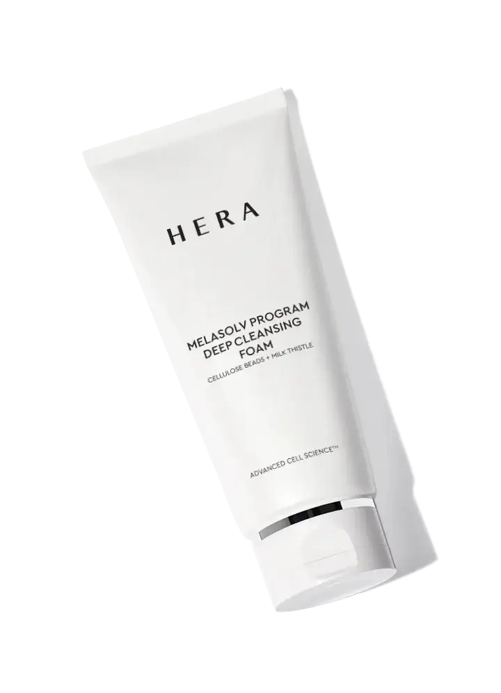 Hera Melasolv Program Deep Cleansing Foam with cellulose beads and milk thistle for radiant skin