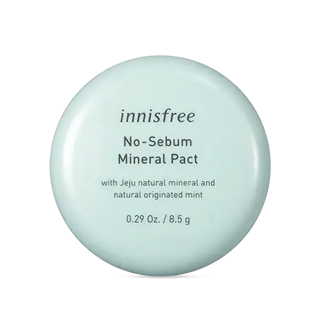 Innisfree No-Sebum Mineral Pact with Jeju natural mineral and mint, 8.5g compact for oil control