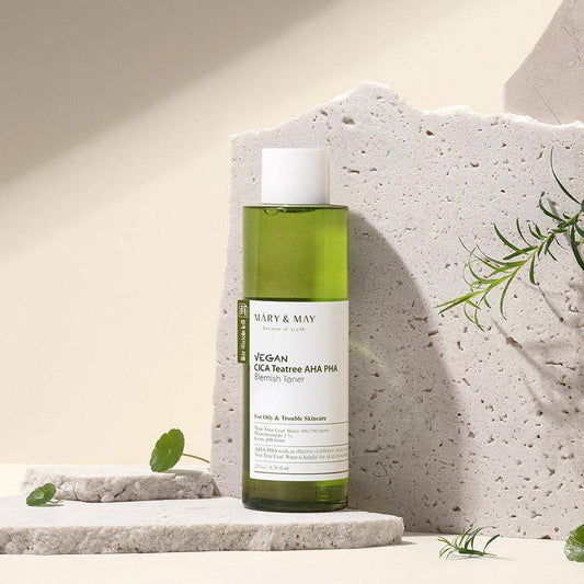 Mary&May Vegan CICA Tea Tree AHA PHA Blemish Toner - 200ml Korean product view 2