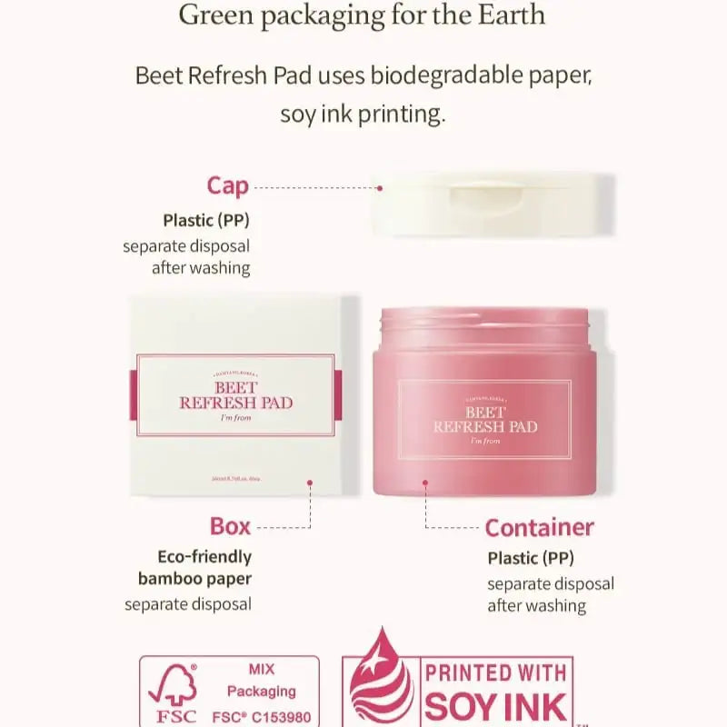 I’m From Beet Refresh Pad - 60 Sheets Korean beauty product image 11