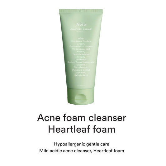 Abib Heartleaf Calming Acne Foam Cleanser, mild acidic pH, 150ml tube — product detail 2