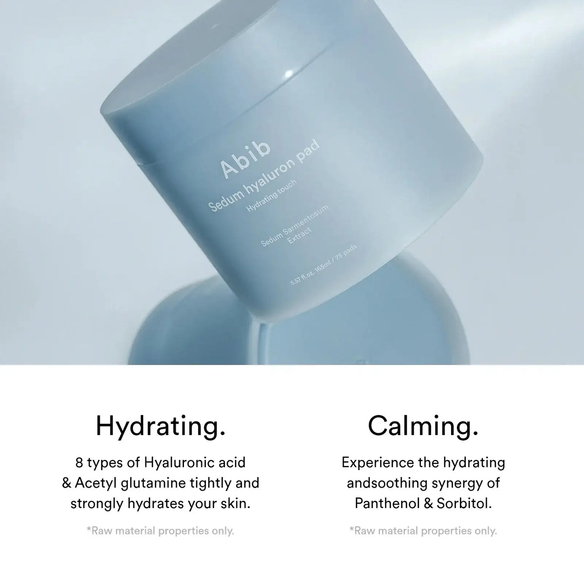 Abib Sedum Hyaluron Hydrating Touch toner pads, micro-embossed sheet, 165ml, 75 pads — product detail 7