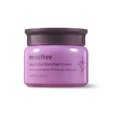 Innisfree Jeju Orchid Enriched Cream – purple jar with orchid extract for radiant skin