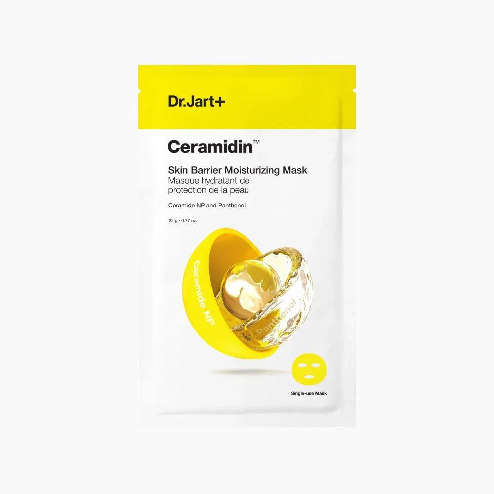 Dr.Jart+ Ceramidin Skin Barrier Moisturizing Mask with Ceramide NP & Panthenol, single-use hydrating face mask