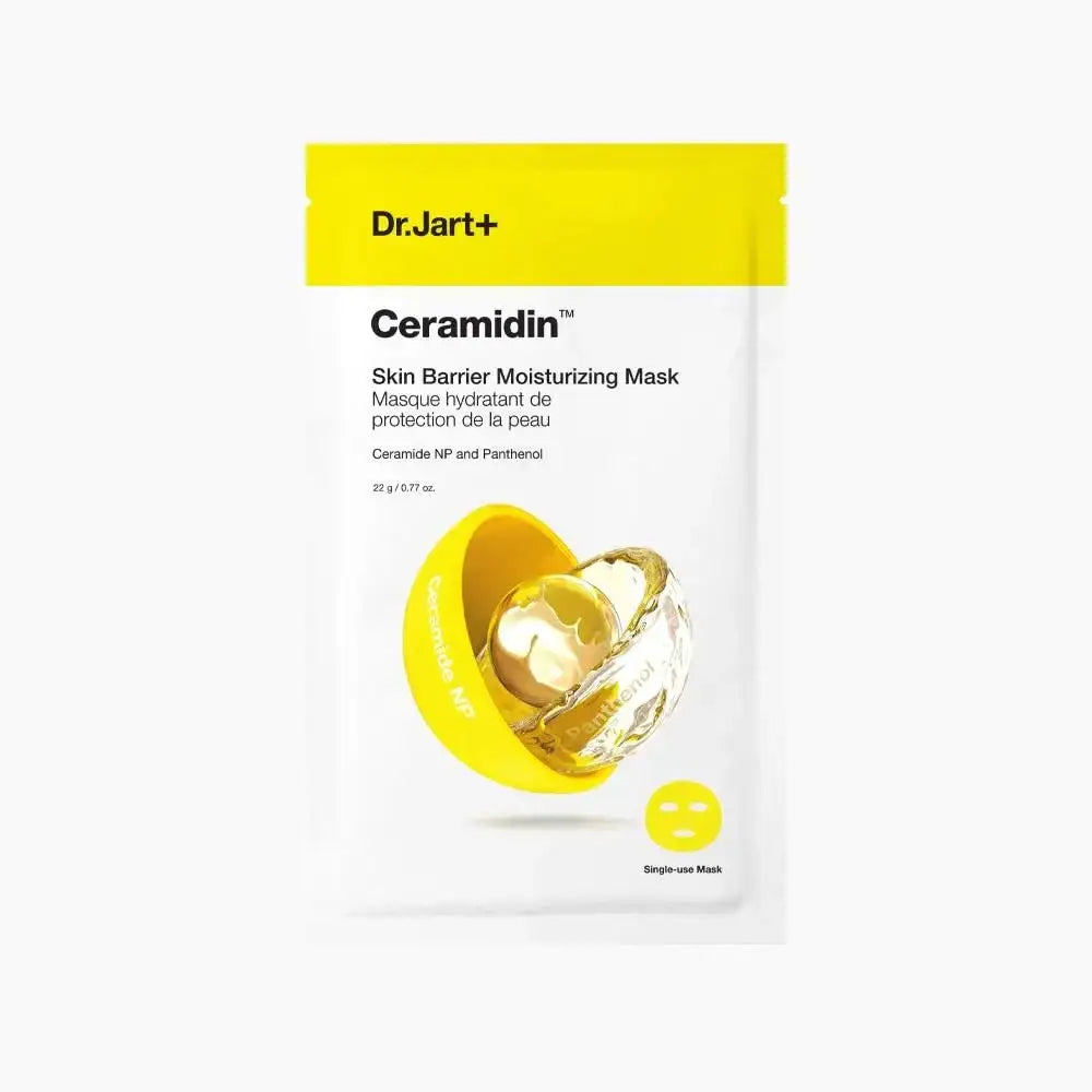 Dr.Jart+ Ceramidin Skin Barrier Moisturizing Mask with Ceramide NP & Panthenol, single-use hydrating face treatment