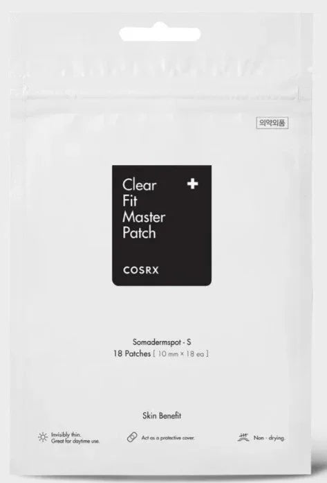 COSRX Clear Fit Master Patch for blemish care, 18 hydrocolloid acne patches, non-drying & daytime use