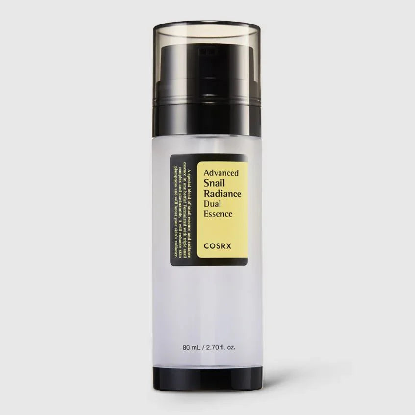 COSRX Advanced Snail Radiance Dual Essence for glowing, hydrated skin – 80mL skincare serum bottle