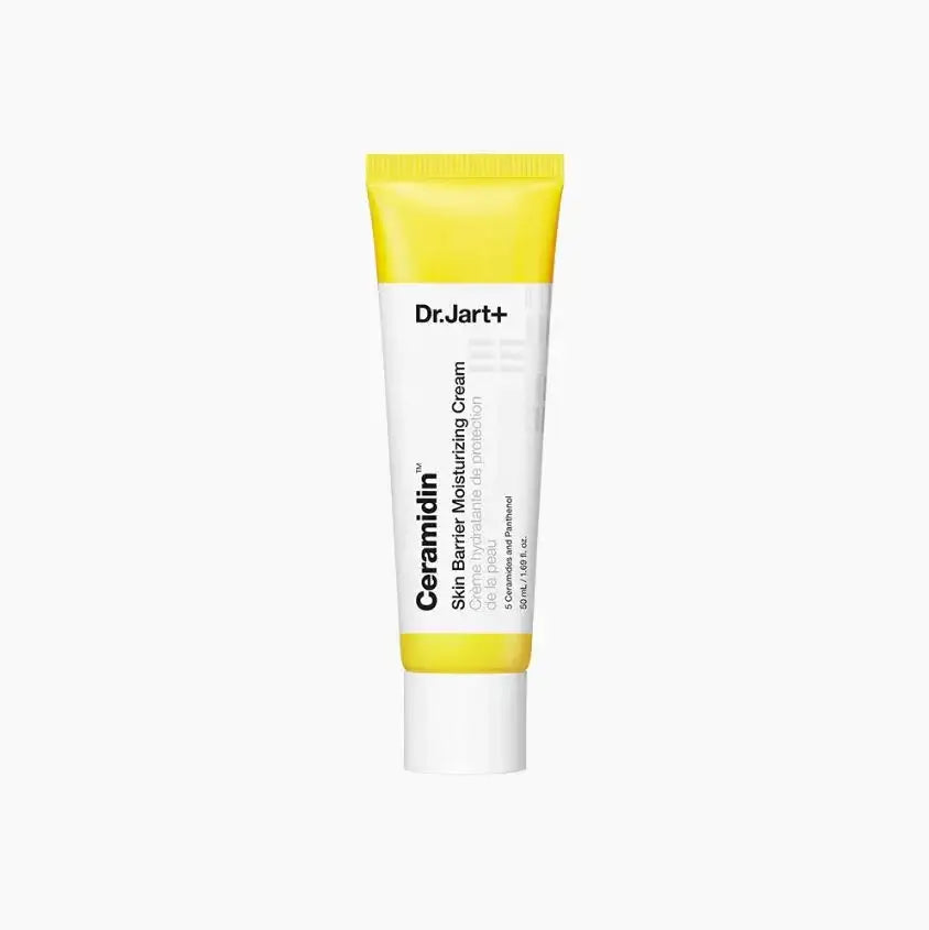 Dr.Jart+ Ceramidin Skin Barrier Moisturizing Cream tube with yellow cap, for hydrated, protected skin