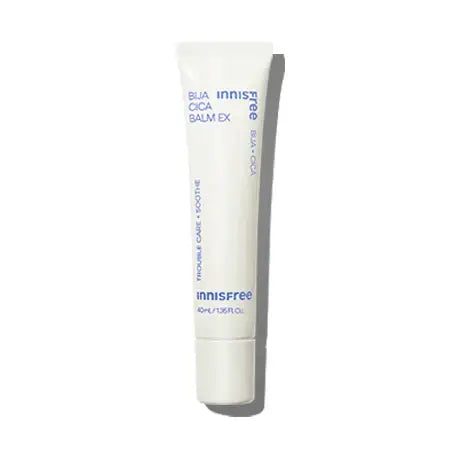 Innisfree Bija Cica Balm EX for soothing skincare, 40ml tube with minimalist white design