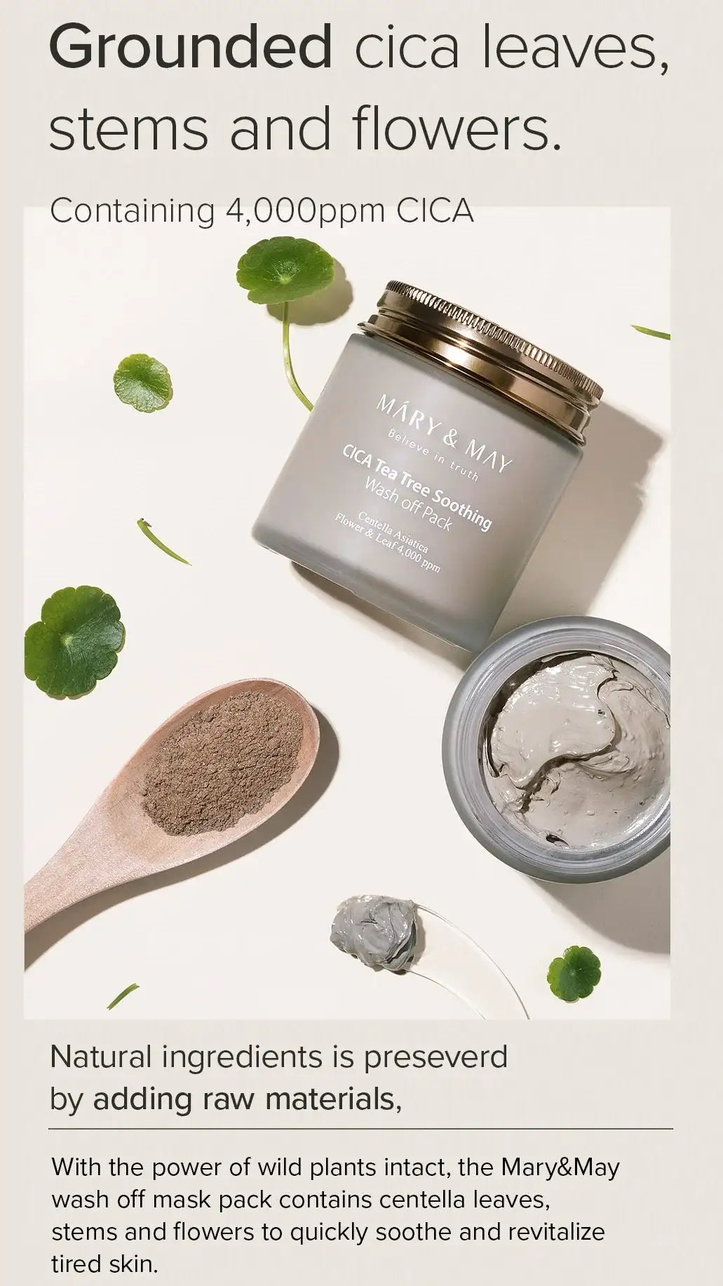 Mary&May CICA TeaTree Soothing Wash off Pack 125g Korean product view 11