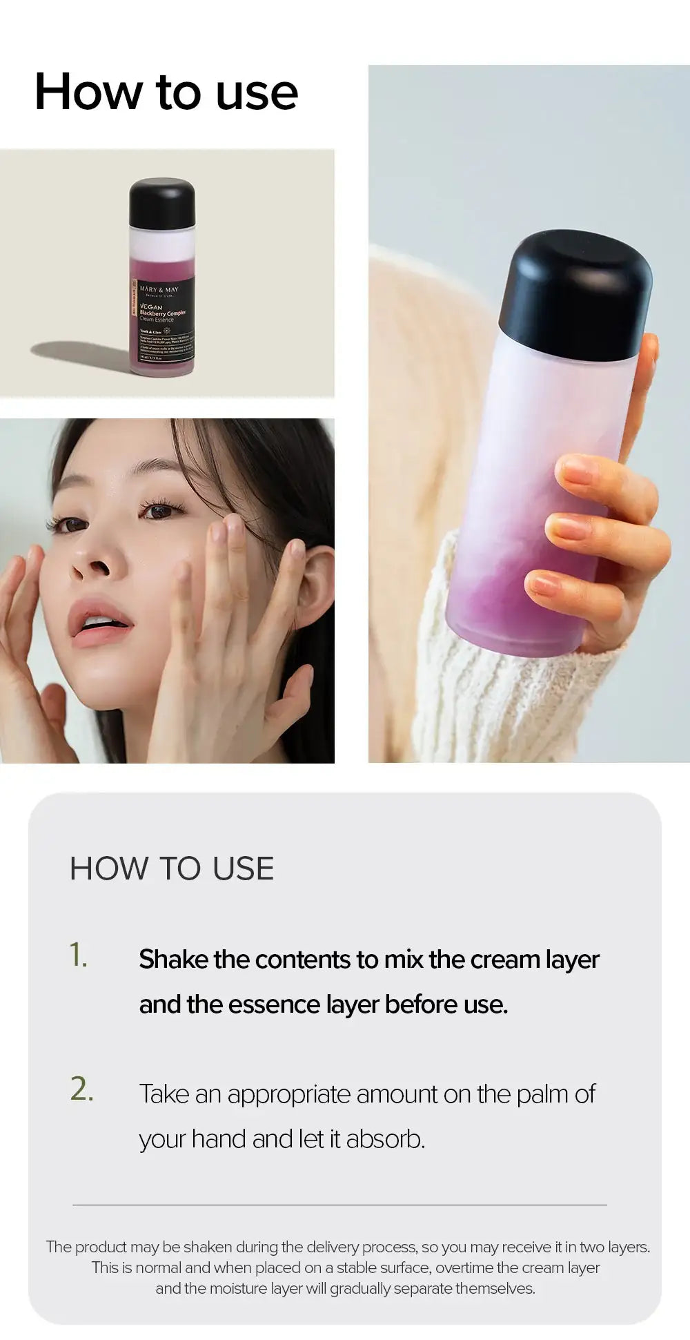 Mary&May Vegan Blackberry Complex Cream Essence 140ml Korean product view 18