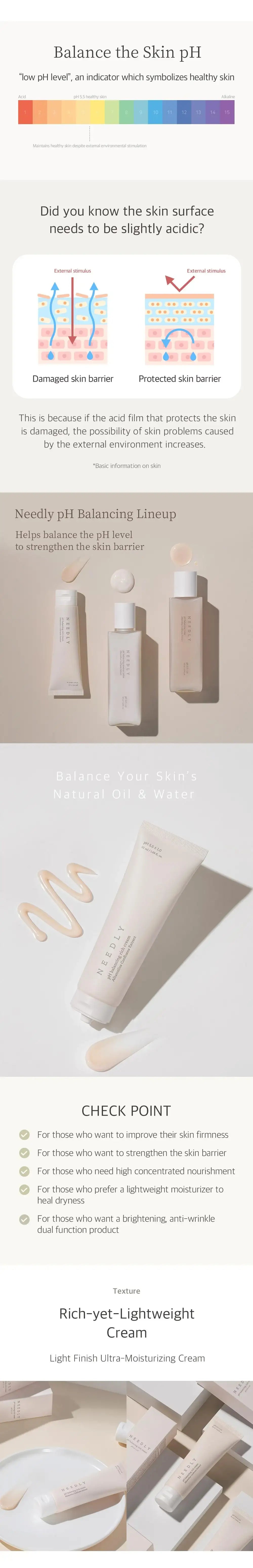 Needly pH balancing rich cream 50ml Korean product view 4