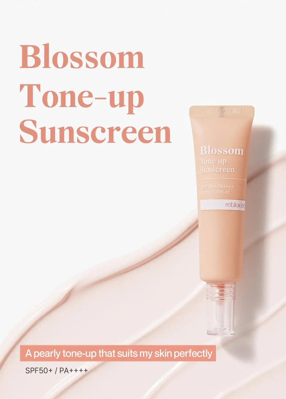 Reblocell Blossom Tone up Sunscreen SPF 50+ PA++++ 30ml Korean beauty product view 3