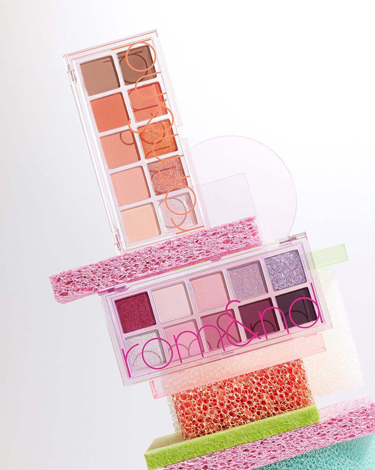 Romand Better Than Palette 6g # Energetic bright 08 Peach Dahlia Garden Korean makeup product view 7