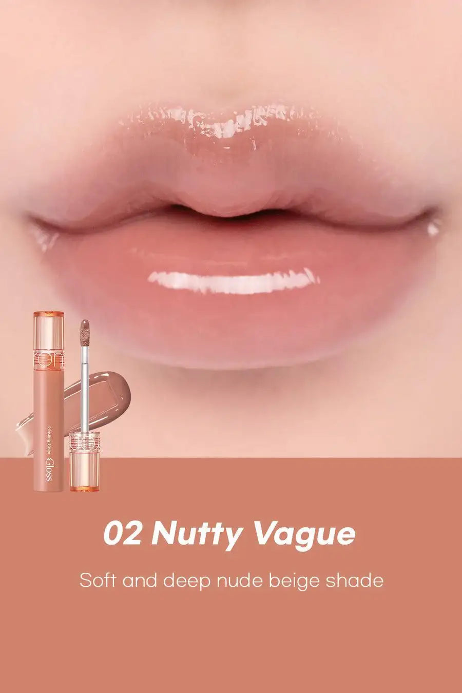 Romand Glasting Color Gloss 4g - 06 Deepen Moor Korean makeup product view 5