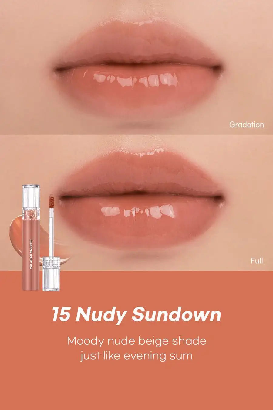 Romand Glasting Water Tint #Sunset 4g Korean makeup product view 6