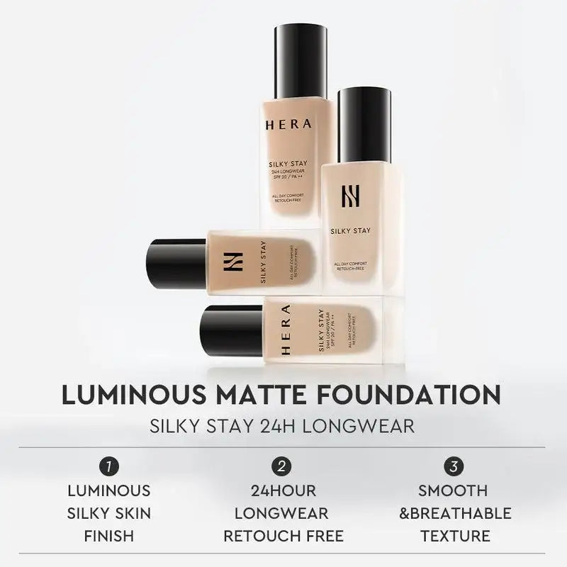 HERA Silky Stay Foundation 24h Longwear PA++ 30g - 21N1 VANILLA Korean beauty product image 3