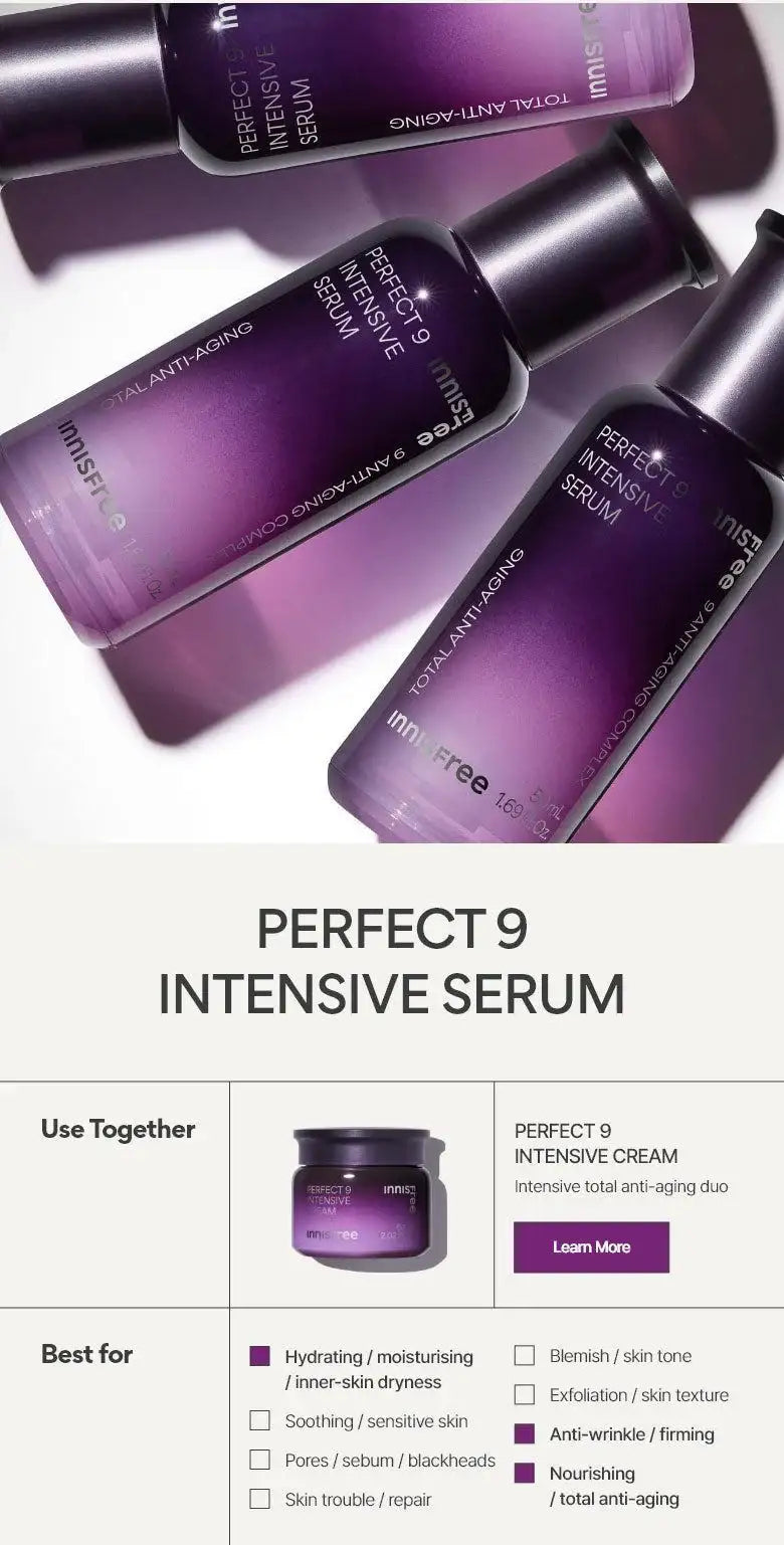 Innisfree Perfect 9 Intensive Serum 50ml Korean beauty product image 9