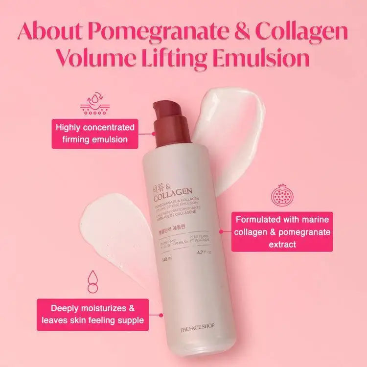 The Face Shop POMEGRANATE AND COLLAGEN VOLUME LIFTING EMULSION 140ml Korean beauty product image 3