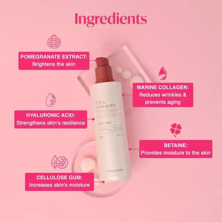 The Face Shop POMEGRANATE AND COLLAGEN VOLUME LIFTING EMULSION 140ml Korean beauty product image 4