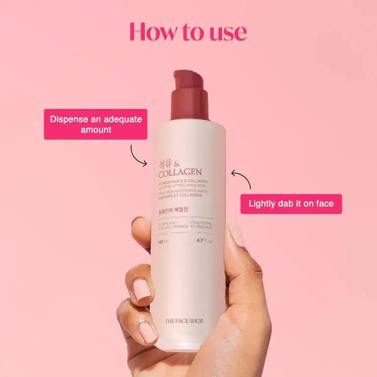 The Face Shop POMEGRANATE AND COLLAGEN VOLUME LIFTING EMULSION 140ml Korean beauty product image 5