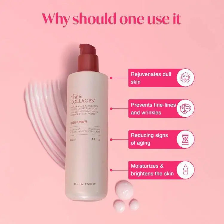 The Face Shop POMEGRANATE AND COLLAGEN VOLUME LIFTING EMULSION 140ml Korean beauty product image 7