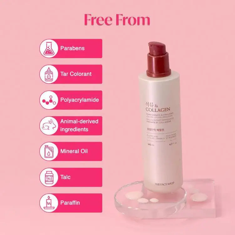 The Face Shop POMEGRANATE AND COLLAGEN VOLUME LIFTING EMULSION 140ml Korean beauty product image 9