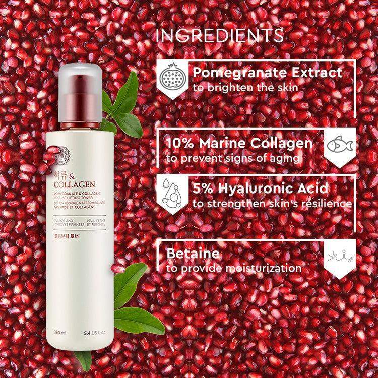 The Face Shop POMEGRANATE AND COLLAGEN VOLUME LIFTING TONER 160ml Korean beauty product image 3