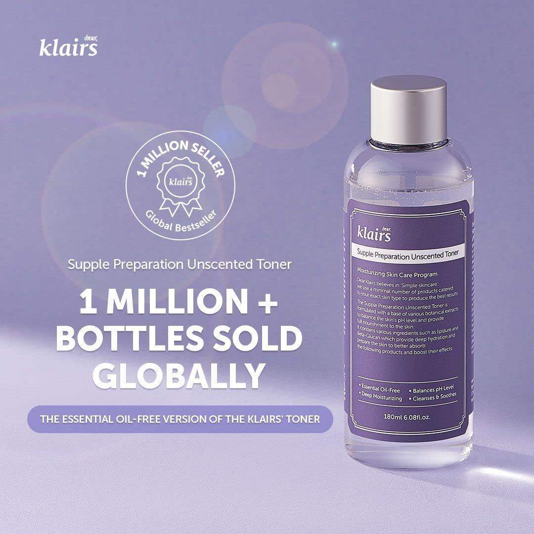 Dear Klairs Supple Preparation Unscented Toner 180ml Korean toner product image 3