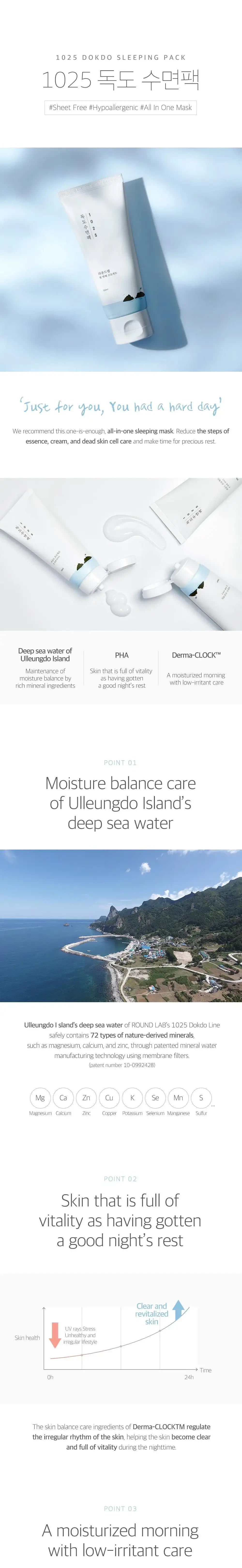Roundlab 1025 Dokdo Sleeping pack 100ml Korean skin care product view 3