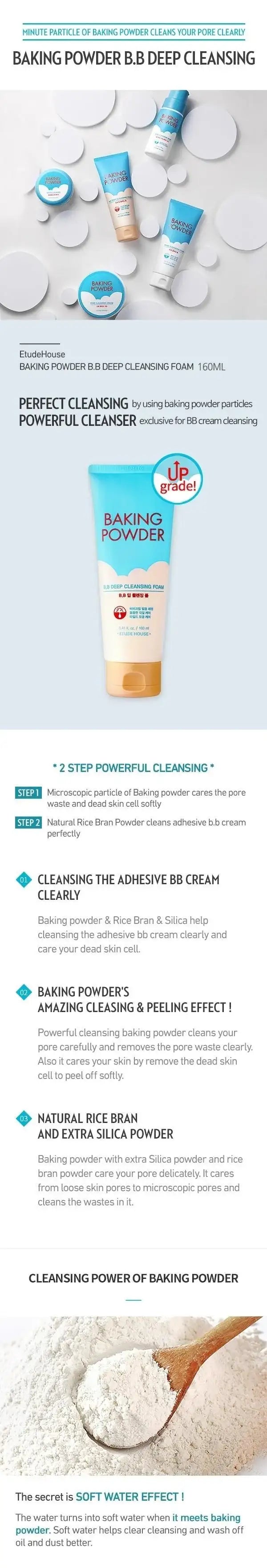 Etude House Baking Powder B.B Deep Cleansing Foam 160ml Korean beauty product image 3