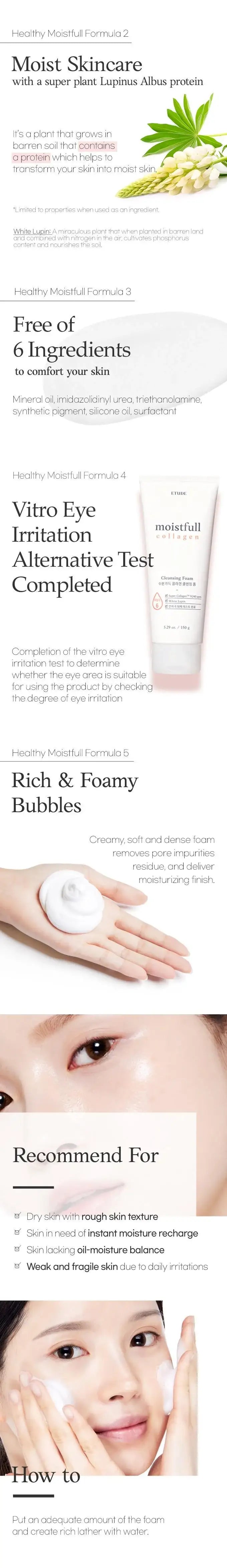 Etude House Moistfull Collagen Cleansing Foam 150ml Korean beauty product image 4