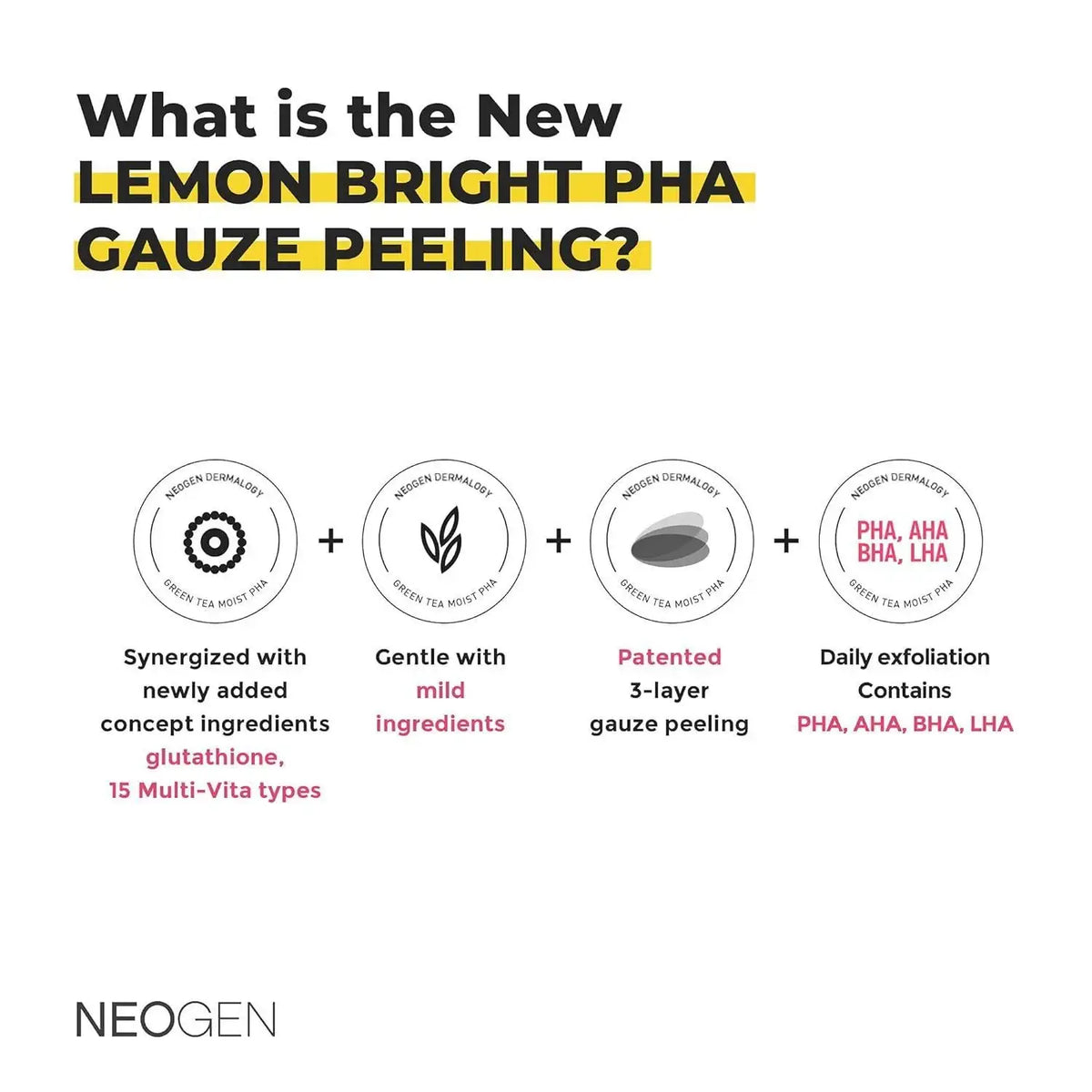 NeoGen DERMALOGY LEMON BRIGHT PHA GAUZE PEELING 190ML (30 PADS) Korean product view 6