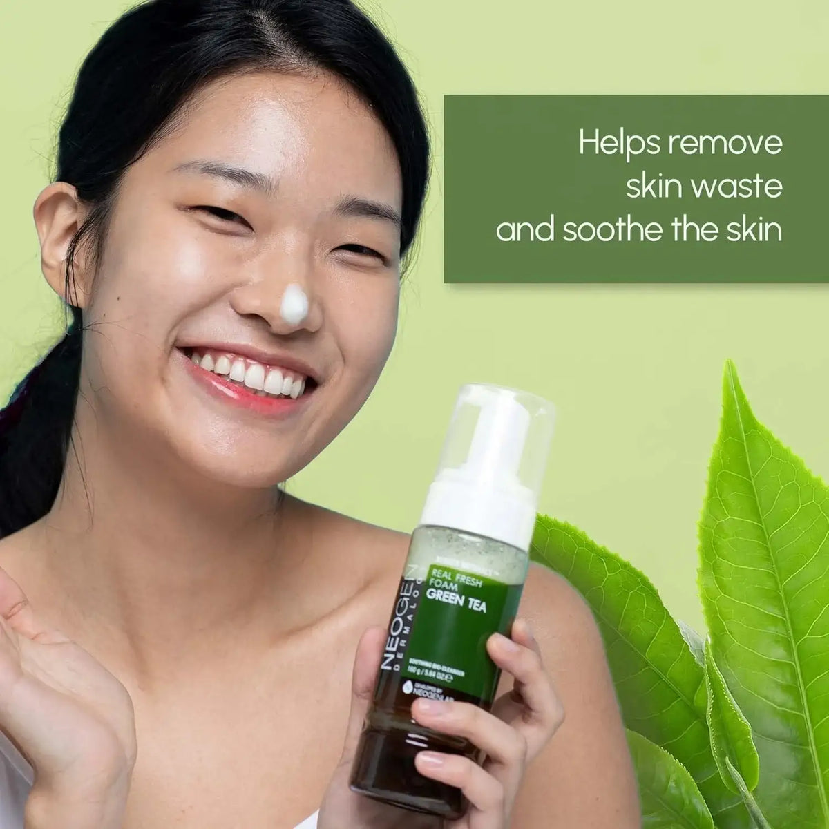 NeoGen DERMALOGY REAL FRESH FOAM CLEANSER GREEN TEA 160G Korean product view 10