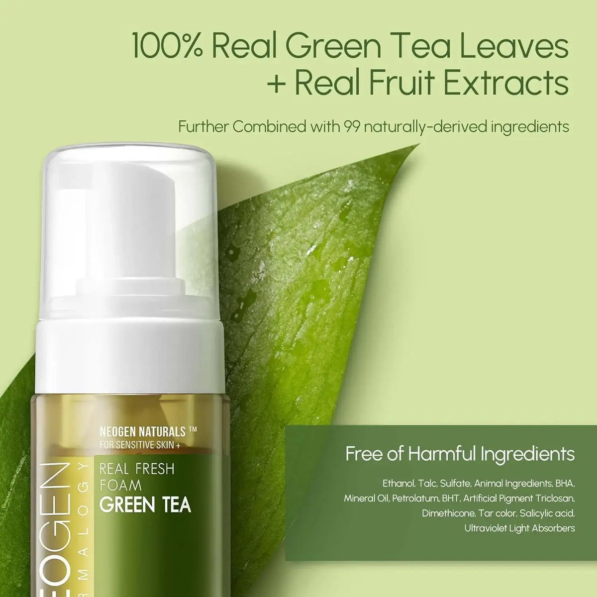 NeoGen DERMALOGY REAL FRESH FOAM CLEANSER GREEN TEA 160G Korean product view 11