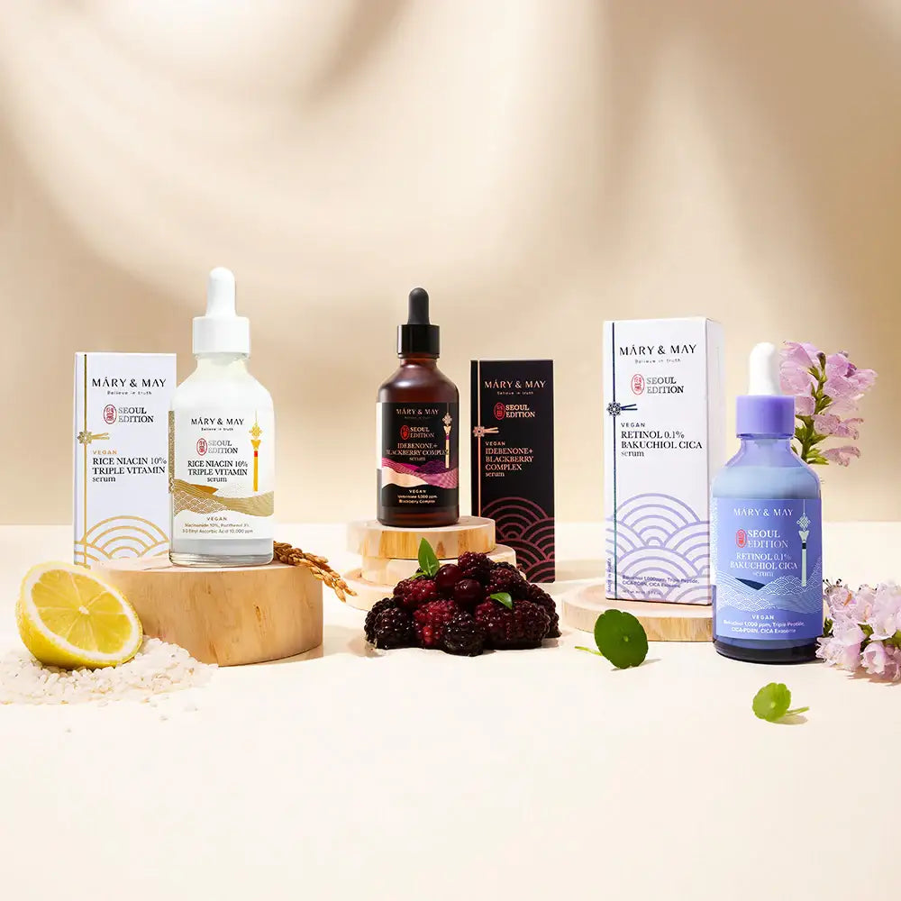 Mary&May Idebenone+Blackberry Complex Serum_80ml+Rice niacin 10% Triple Vitamin Serum 80ml+Retinol 0.1% Bakuchiol Cica Serum 80ml Korean product view 4