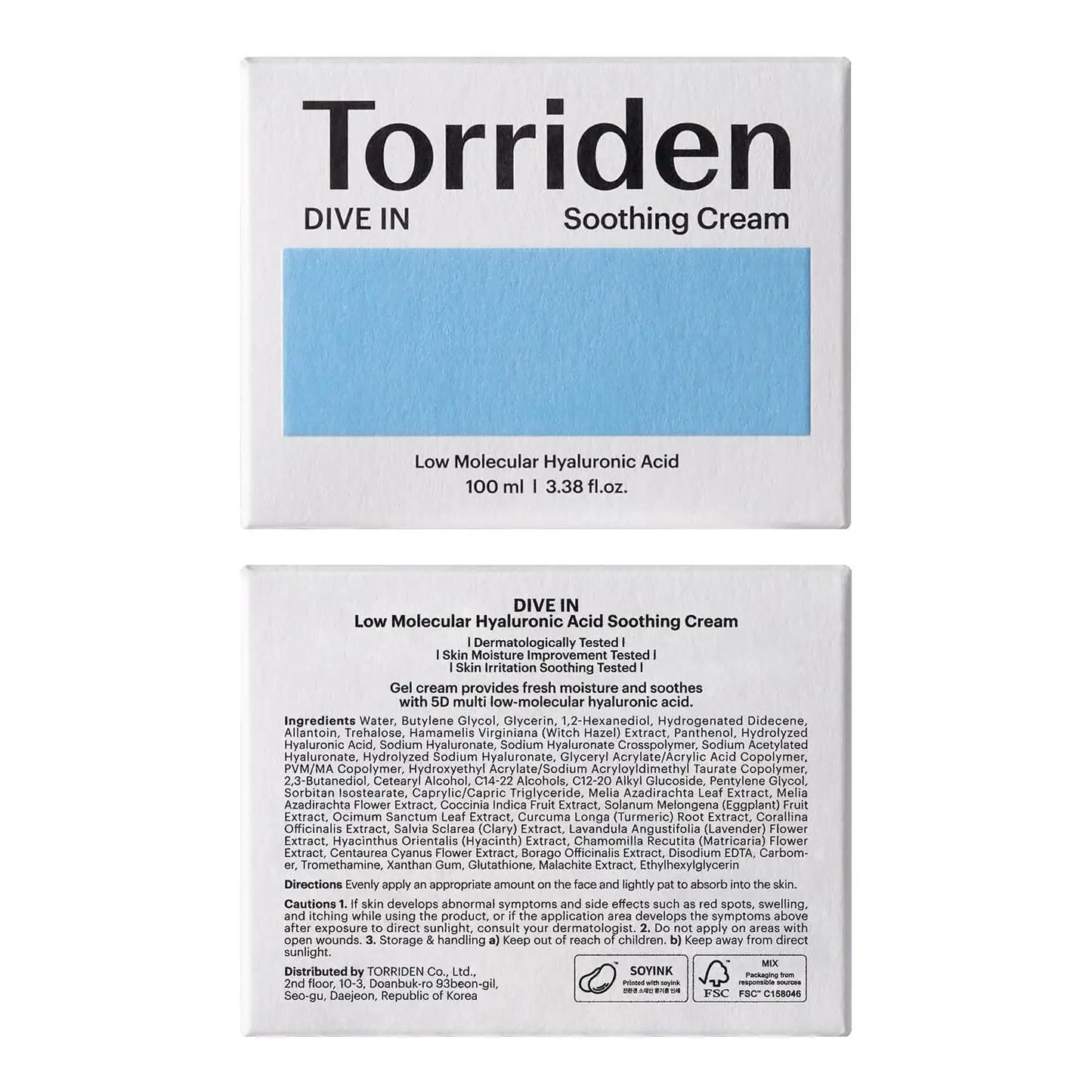 Torriden DIVE IN Low Molecular Hyaluronic Acid Soothing Cream 100ml Korean skincare product image 11