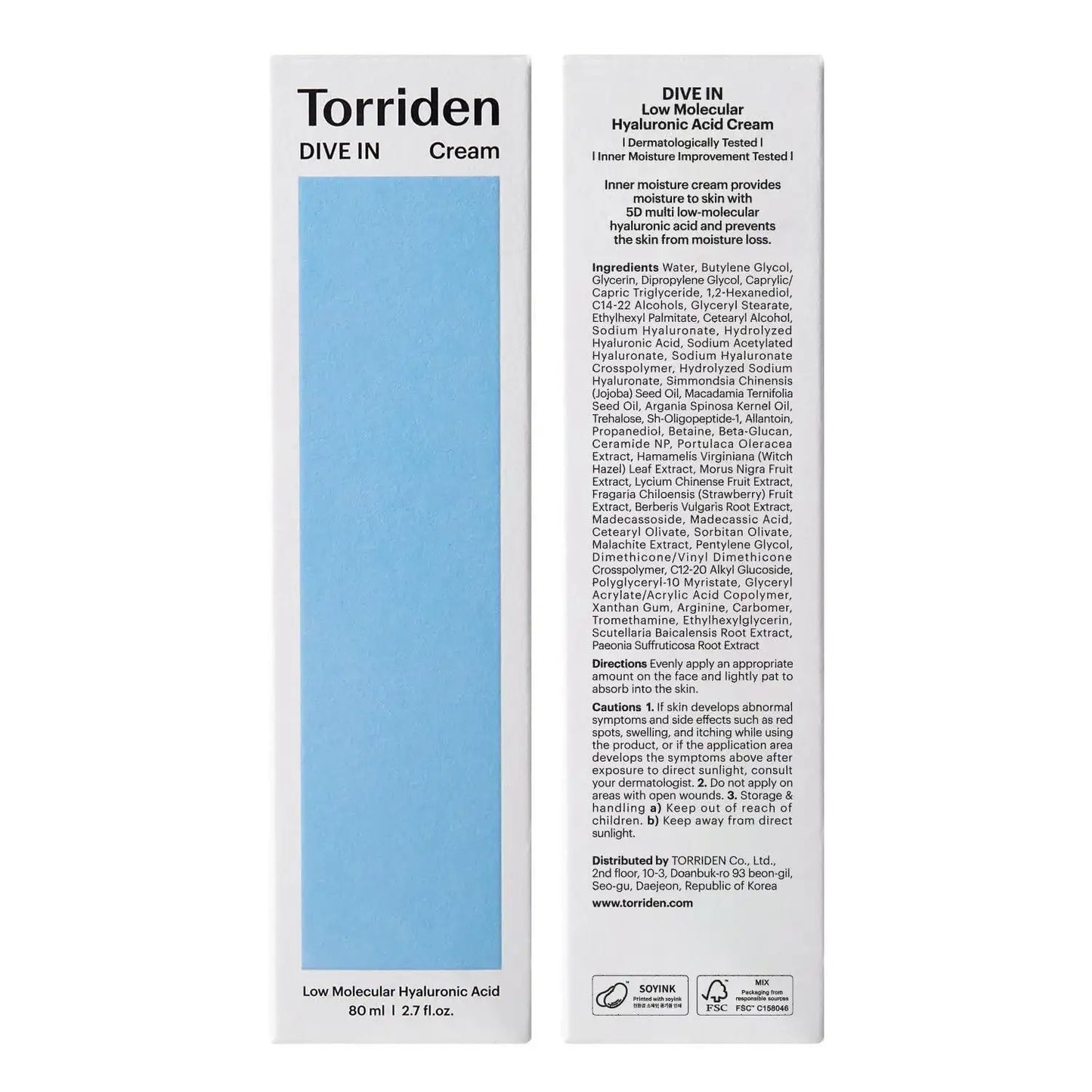 Torriden DIVE IN Low Molecular Hyaluronic Acid Cream 80ml Korean skincare product image 10