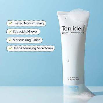 Torriden DIVE IN Low Molecular Hyaluronic Acid Cleansing Foam 150ml Korean skincare product image 7