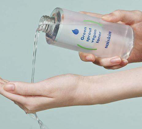 SUISKIN Green sprout vegan toner 200ml Korean skincare product view 6