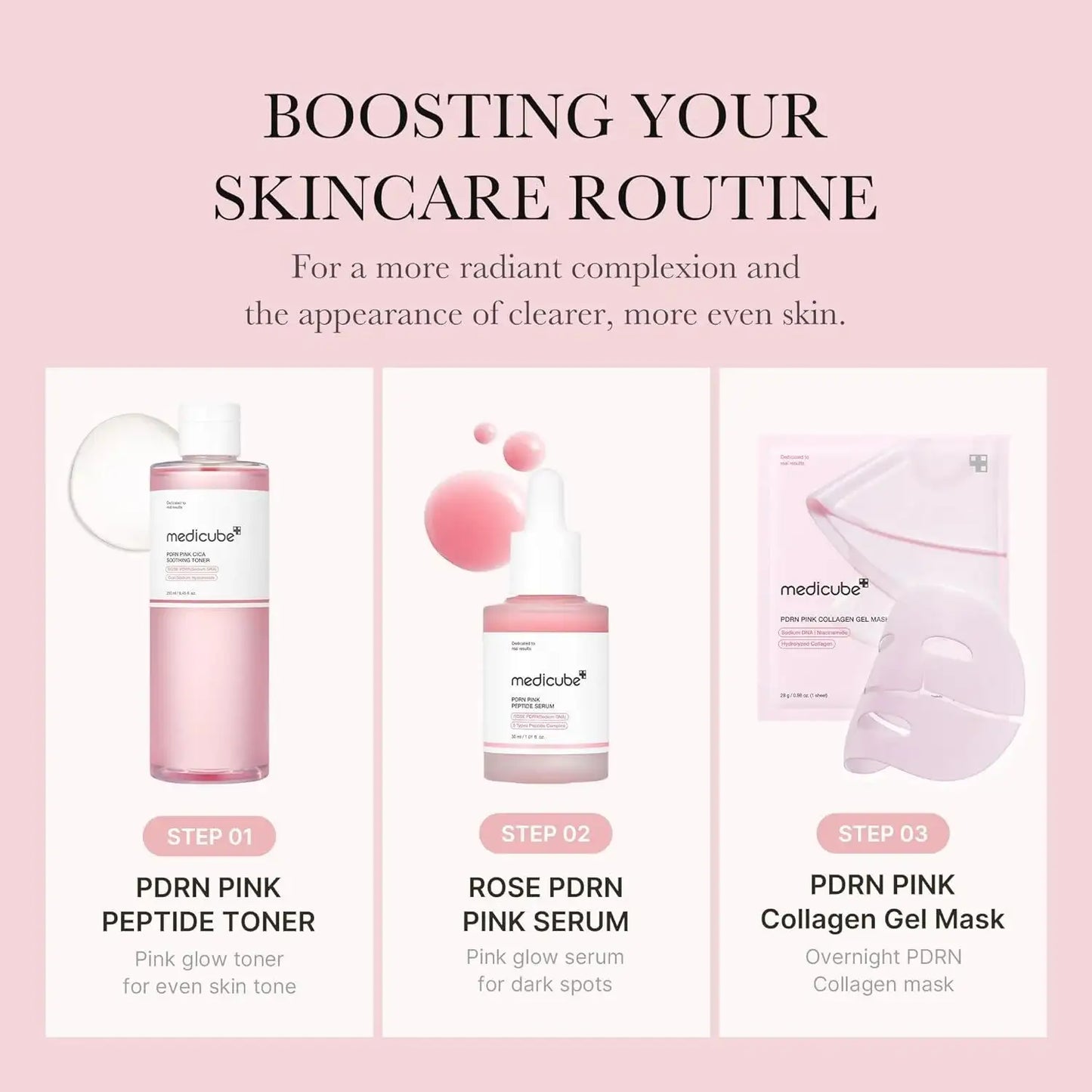 Medicube PDRN Pink Cica Soothing Toner 250ml Korean skincare product view 8