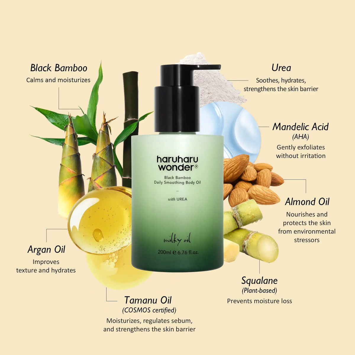 haruharu wonder Black Bamboo Daily Smoothing Body Oil 200ml Korean beauty product image 4