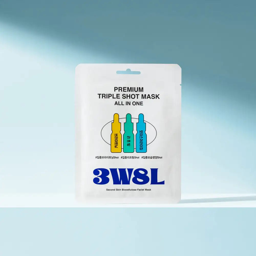 3W8L Premium Triple Shot Mask All in One 25ml biocellulose facial mask