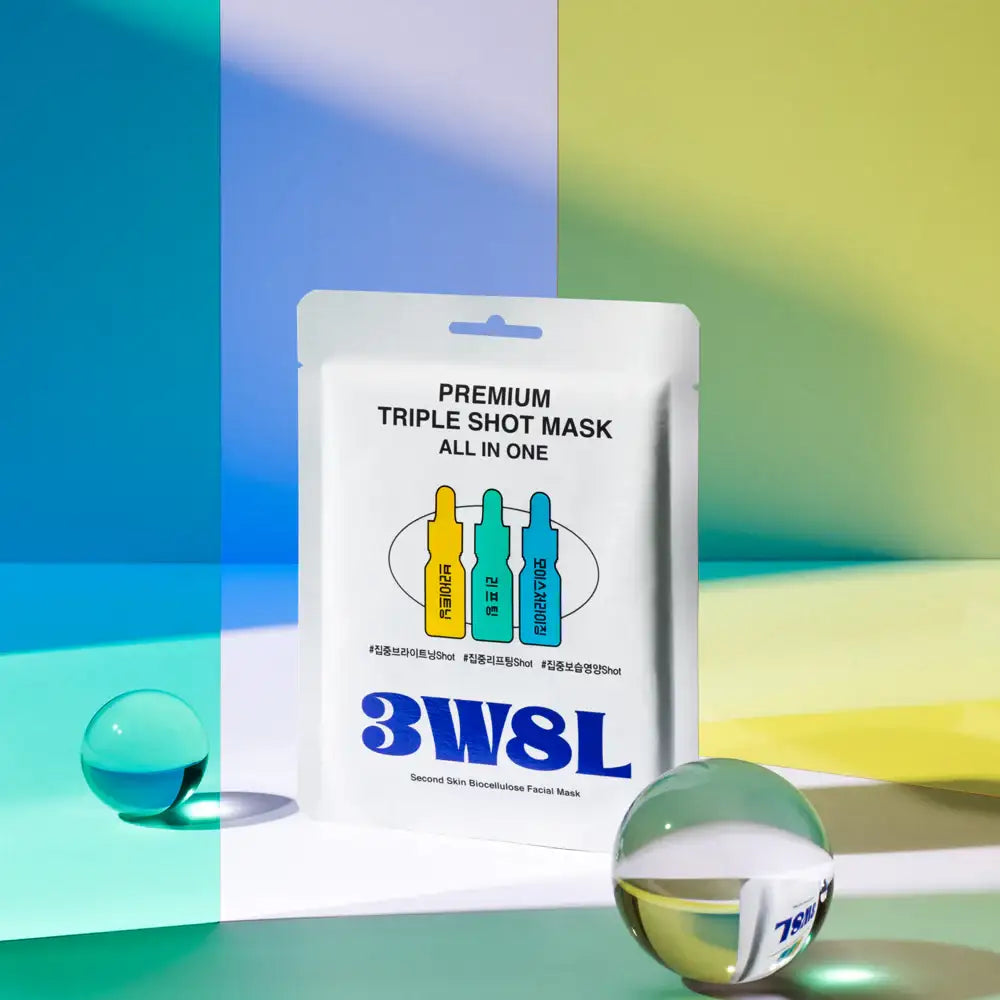 3W8L Premium Triple Shot Mask All in One 25ml biocellulose facial mask