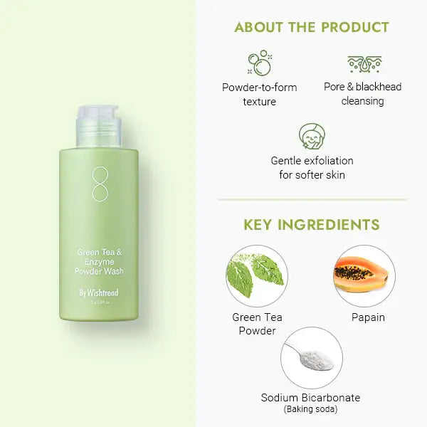 By Wishtrend By Wishtrend Green Tea & Enzyme Powder Wash 110 g Korean skincare product image 5